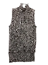 Serenade New York Women's Size S Sleeveless Mock Neck Black  & White  Top