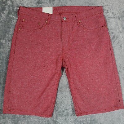 Levis 504 Shorts Mens 36 Heather Red Regular Fit Cotton Bermuda Casual NWT