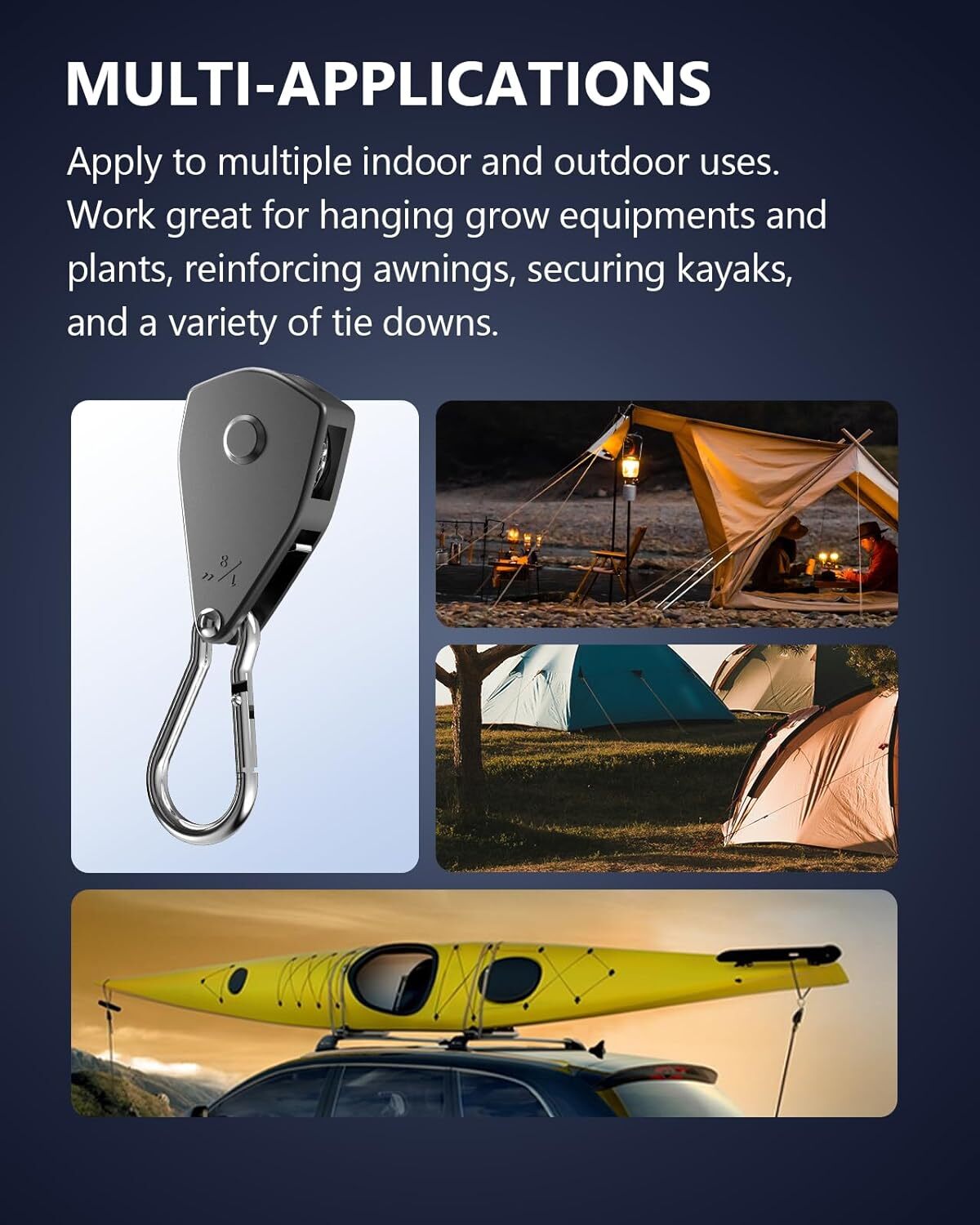 Retractable Heavy Duty Ratchet Tie Down Straps 4Pack, Black