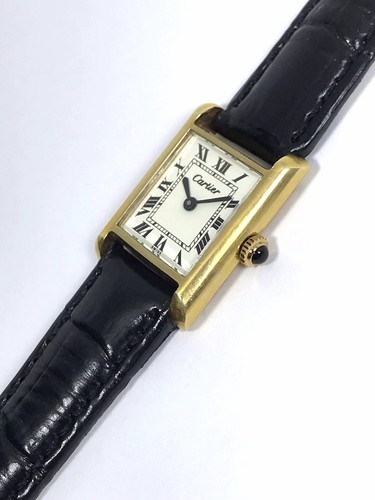 VINTAGE 1978 CARTIER TANK WOMEN'S PRE-MUST 18K ELECTROPLATED 21MM - HAND WIND! - Picture 4 of 16
