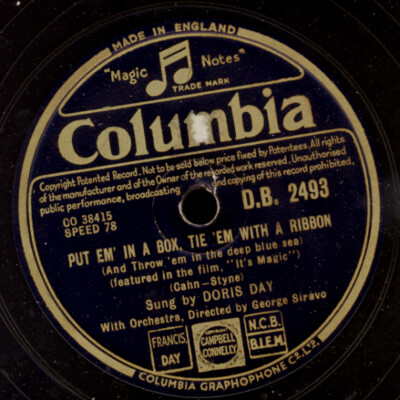 DORIS DAY Put em' in a box, tie 'em with a ribbon    78rpm Schellackplatte S4125