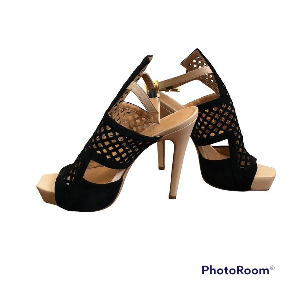 APERLAI Paris Negro/Beige Gamuza Tacones/Bombas/Sandalias/Plataforma Talla EU 37/US 7 Foto 2 de 4