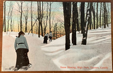 Snow Shoeing, Snowshoeing in Dresses; High Park Toronto Canada, PM 1910 Postcard