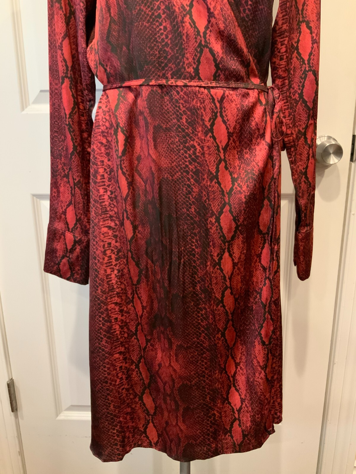 Andamane Beverly Wrap Dress Red Python Print, Siz… - image 3