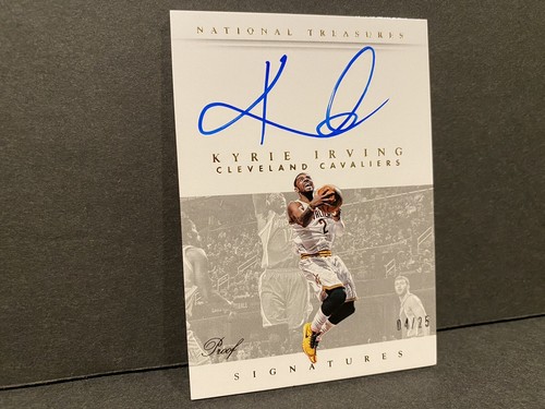 2014-15 Panini National Treasures Signatures Kyrie Irving prueba automática 04/25 ¡raro! - Imagen 4 de 12