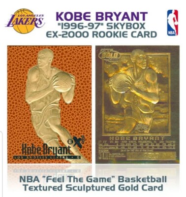1996-97 KOBE BRYANT Feel The Game NBA SKYBOX EX-2000 ROOKIE 23K GOLD Card