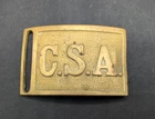 Civil War Confederate C.S.A. square brass belt buckle, other side missing