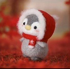 2 Count New Beginner Christmas Penguin Needle Felting Kit