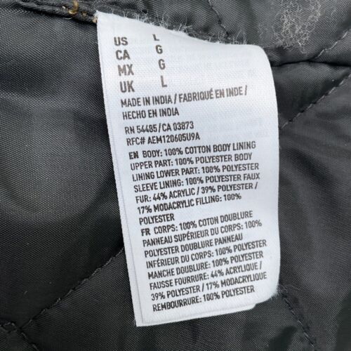Abrigo American Eagle Hombre L Marrón Parka Imitación Piel Capucha Sherpa Forrado Invierno CA03873 - Imagen 7 de 14