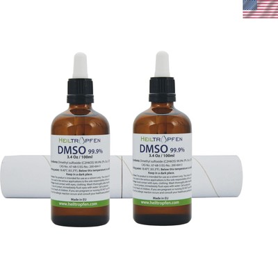 Organic Dimethyl Sulfoxide (DMSO) 99.9% - Low Odor, Glass Dropper Bottles 200ml