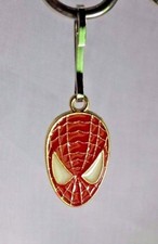 Spiderman Zipper Pull Cartoon Hero Movie Red  Gold Book Bag Purse Charm