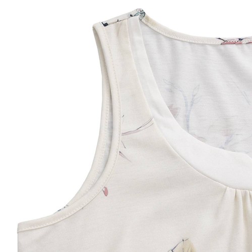 Womens Floral Summer V Neck Cami Tank Tops Ladies Sleeveless Vest T-Shirt Blouse - Picture 16 of 21