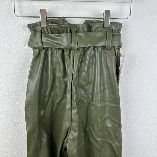 Bardot Hartley Vegan Leather Pant in Khaki - Picture 9 of 10