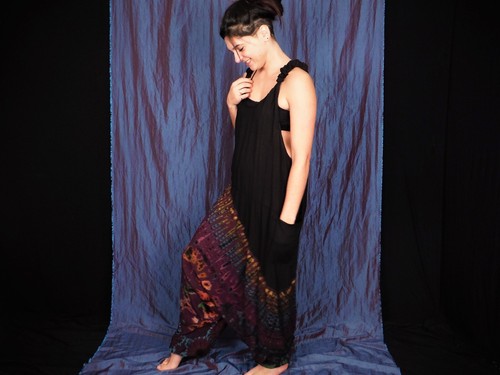 Black Tie Dye Harem Dungarees Hippie Bohemian Baggy Jumpsuit New by Bare Canvas - Picture 7 of 149