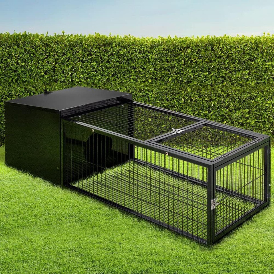 Rabbit Hutch Pet Cage, 120cm Metal Enclosure, SlideOut Tray, Lockable