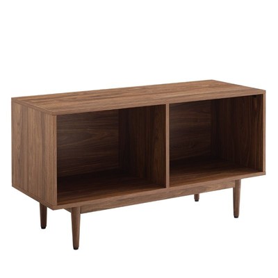 Pemberly Row Mid-Century Wood Low Profile TV Stand for TVs up to 43'' in Walnut
