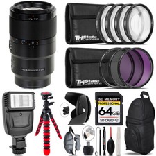 Sony FE 90mm f/2.8 Macro G OSS Lens Flash Tripod More - 64GB Kit Kit