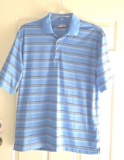 Nice KIRKLAND Signature Performance Polo Size L Blue Multi Color Stripes Shirt