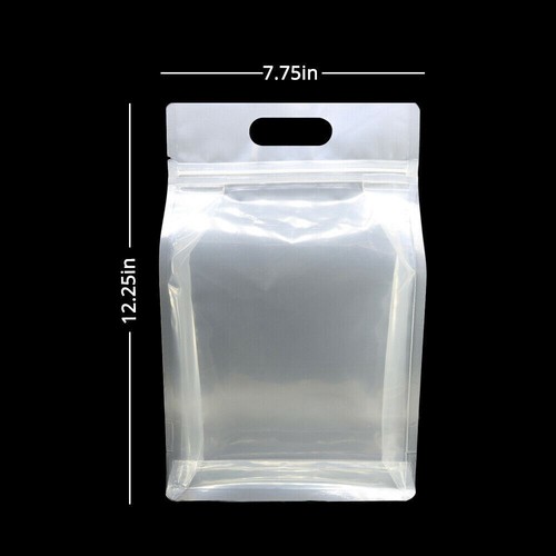 Multi-Size Mylar Clear/Clear/Clear Glossy Reclosable Stand Up Bag w/ Hang Hole - Picture 11 of 11