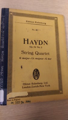 Haydn: Streichquartett C-Dur, Opus 54, Nr 66: Taschenmusikpartitur