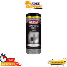 Weiman Stainless Steel Wipes, 30 Count, Cleaner & Polisher, Pack of 1
