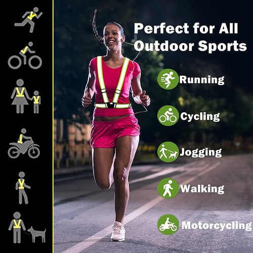 Reflective Strap Safety Vest Gear - 2-10 Pack Adjustable High Visible Reflective - Picture 3 of 12
