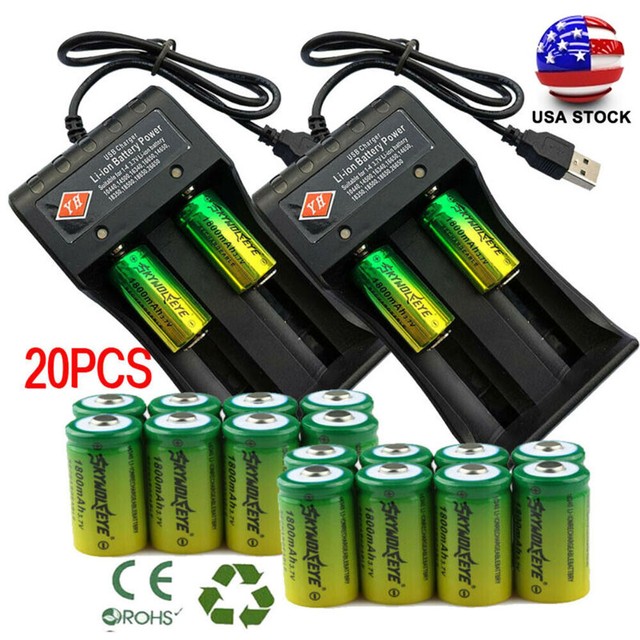 20* Rechargeable 3.7V CR123A Batteries Lithium for Netgear Arlo
