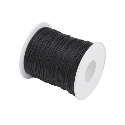 Waxed Cotton Thread Cords Black 1mm 84m/roll Jewelry Making String ...