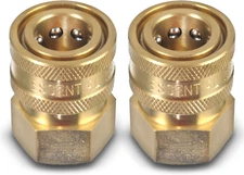 Brass ⅜” Quick Connect Female NPT | Pressure Washer Couplers | 4200 PSI | (Set o