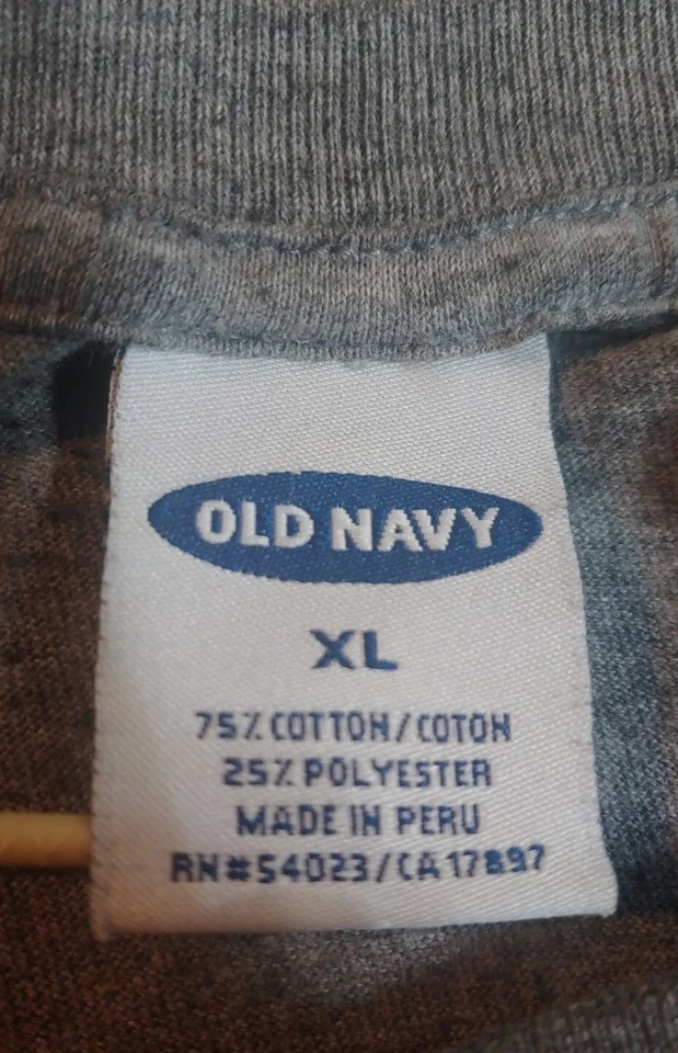 Vtg Old Navy Mens Short Sleeve Gray Size XL Crew Neck Graphic Tee Logo Foto 3 de 4