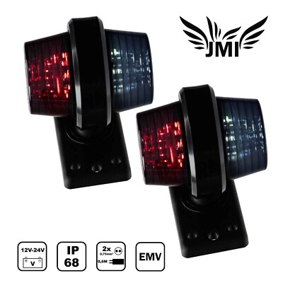 2x LED-Begrenzungsleuchte Umrissleuchte 12V 24V BLACK EDITION LKW Anhänger IP68