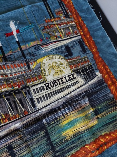 Fabric Panel Robert E Lee Natchez Riverboat 43"x23" New Orleans USA - Picture 7 of 15