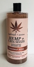 Coconut Rose Exfoliating Shower Gel with Hemp & Chia Seeds 32 fl oz 1.09 per gallon