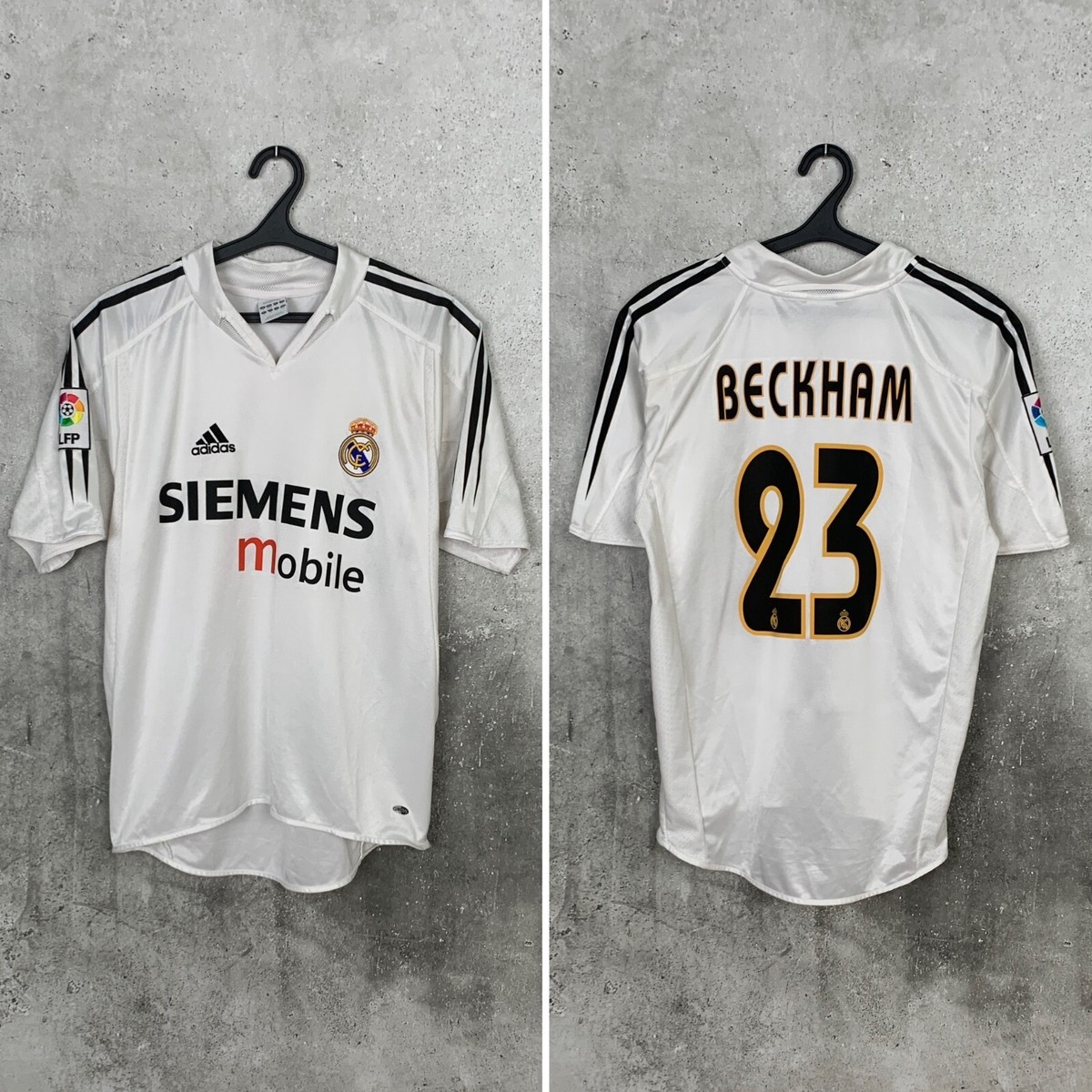 beckham ベッカム　realmadrid adidas SIEMENS Adidas Retro 06/07 Real Madrid Beckham #23 BENQ SIEMENS