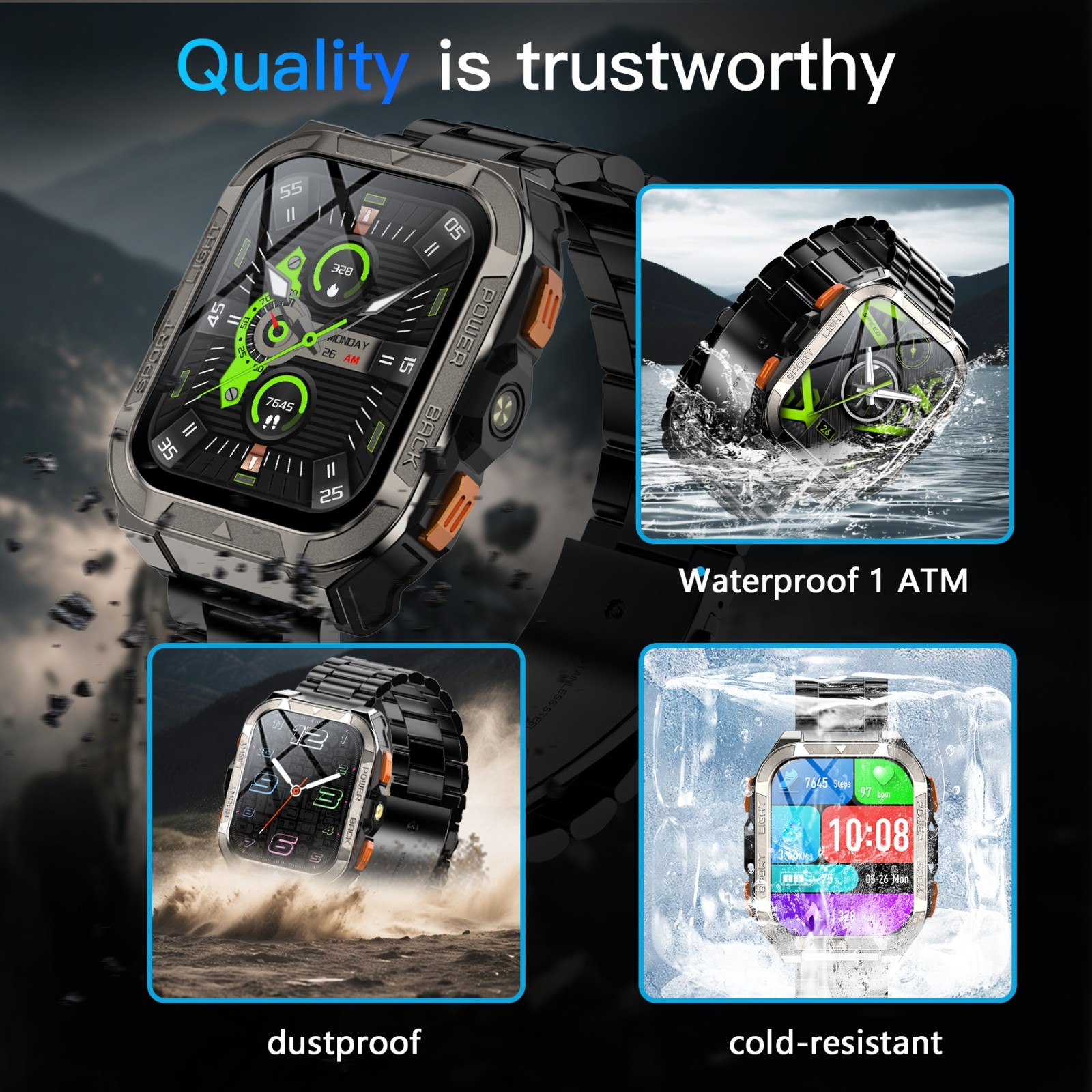 Military GPS Smartwatch (Call Receive/Dial) AI Translation ChatGpt Sport Watch