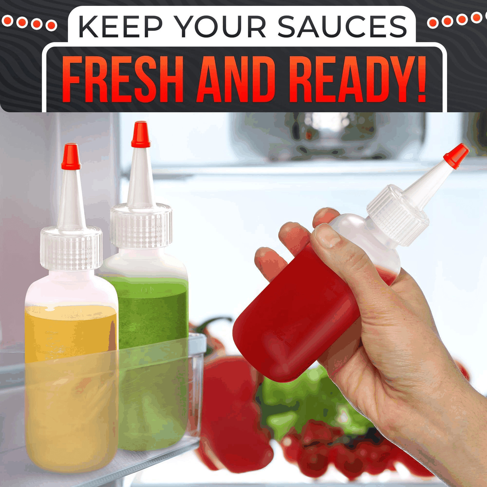 6 Pack 4oz Small Squeeze Bottles for Liquids &ndash; Clear Condiment Squeeze Bottles