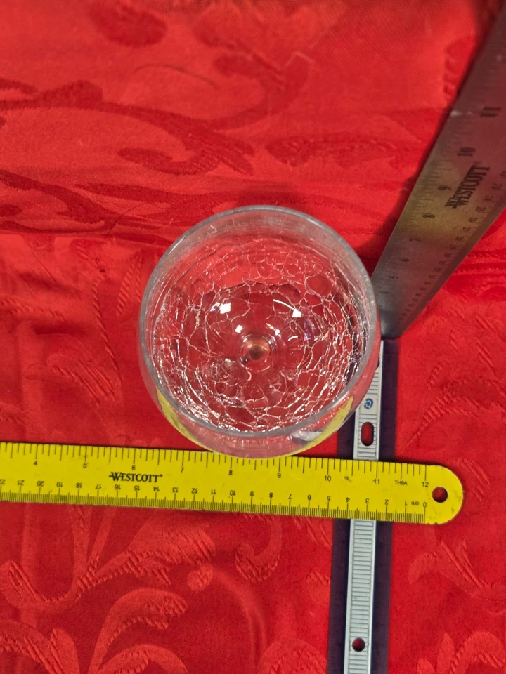 PIER 1 BORDE INCLINADO ÁNGULO CREPITANTE TRANSPARENTE COPA DE VINO BLANCO VIDRIO 8 3/4” Foto 2 de 3