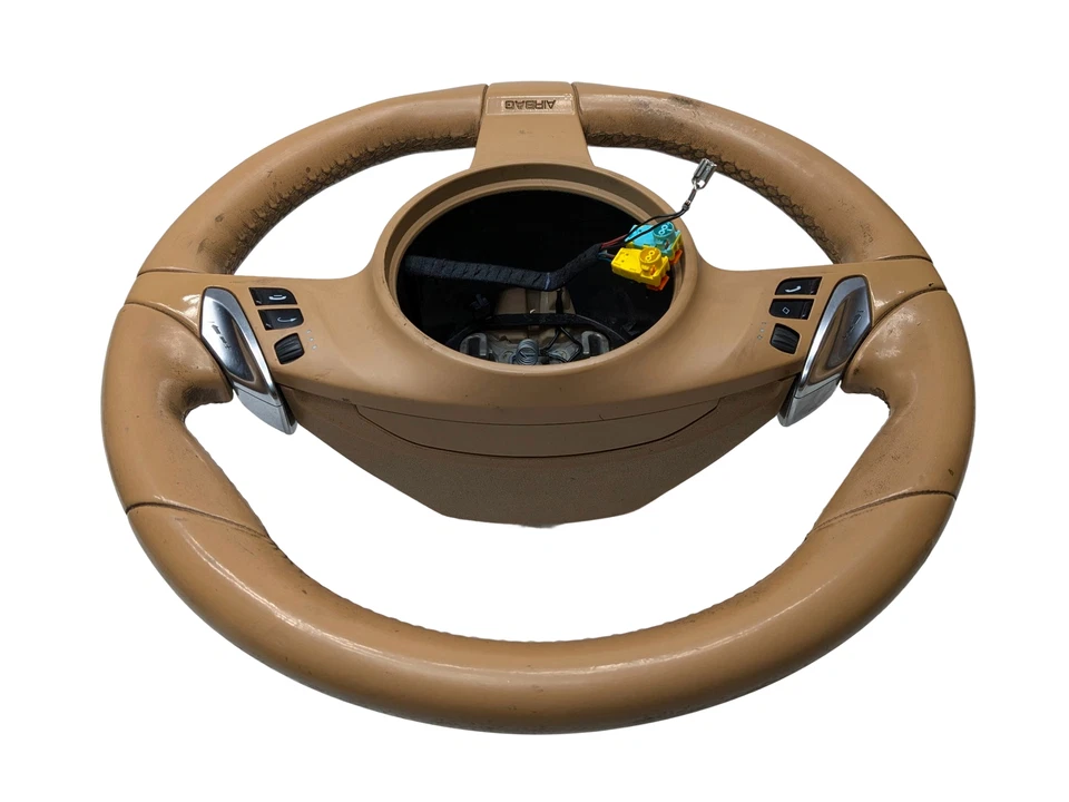 2011 - 2014 Oem Porsche Cayenne Steering Wheel With Control Switch Button Beige - Image 4 of 4