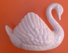 Vintage Retro 1950s Dartmouth Devon Pottery Pink Swan Bird Planter Vase Kitsch