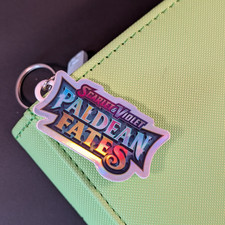 Pokemon TCG Scarlet & Violet Paldean Fates Holographic Binder Tag Keychain