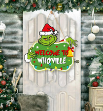 Christmas Decorations Hanging Signs Door Sign Holiday Decor Merry Grinchmas