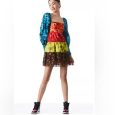 $440 New ALICE + OLIVIA Rowan Floral Tiered Babydoll Dress. Size XS