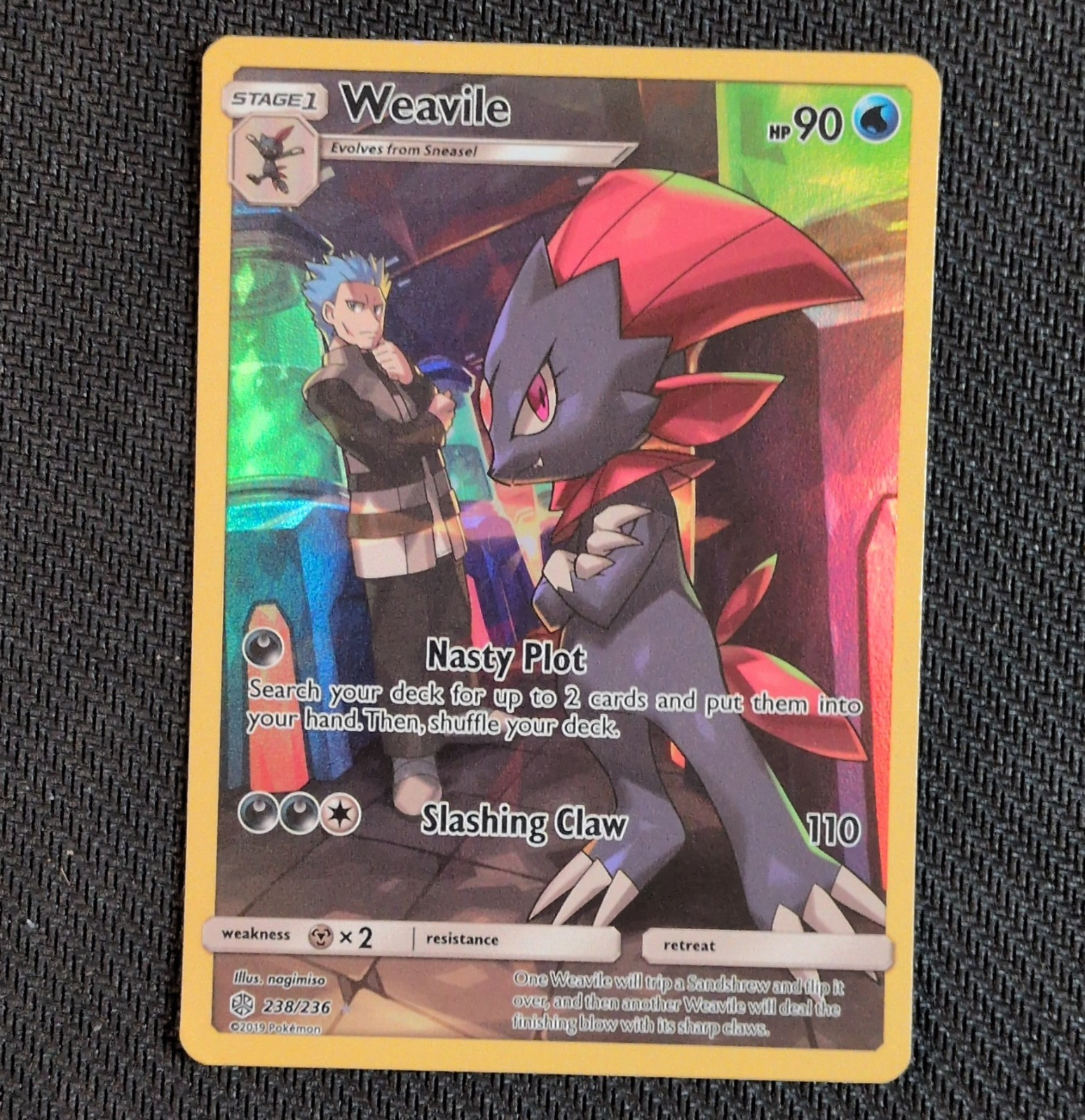 The Pokémon Company Weavile 238/236 Sm-Cosmic Eclipse Secret Rare FA Holo ENG