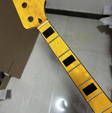 4 string 20 Fret Bass Guitar Neck maple block inlay Yellow gloss parts replace
