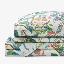 Peacock Classic Smooth Sateen Bed Sheet Set - Cream, Twin