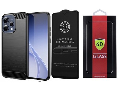 Für OPPO Reno 15 - Etui Handy Tasche CARBON Hülle Case + Displayschutzglas 6D