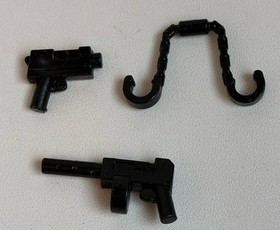 3  LEGO weapons minifig accessories from 7780 The Batboat Hunt for Killer Croc