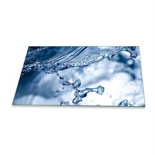 Herdabdeckplatte Ceran 90x52 Wasser Blau Abdeckung Glas Spritzschutz K&uuml;che Deko