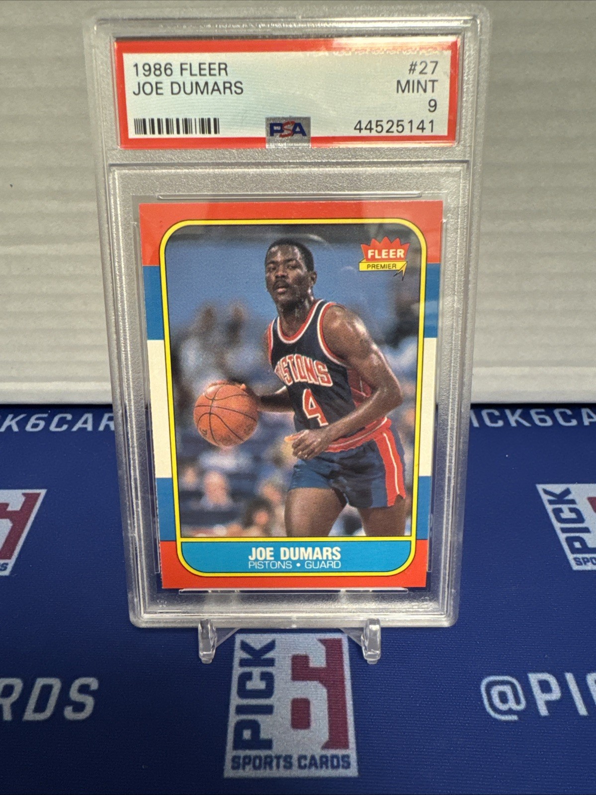 1986-87 FLEER BASKETBALL JOE DUMARS #27 DETROIT PISTONS PSA 9 MINT