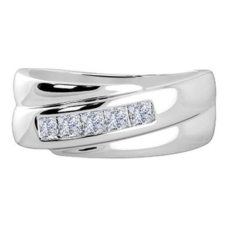 Anillo para hombre 0 69 quilates con forma de princesa D/VVS1 en oro blanco sólido de 14 quilates sin aranceles